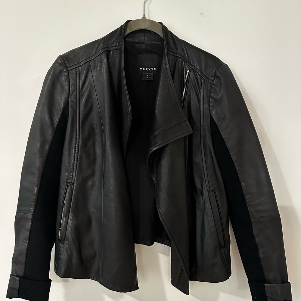 Trouve Womens Black Leather Moto Jacket - Picture 5 of 6